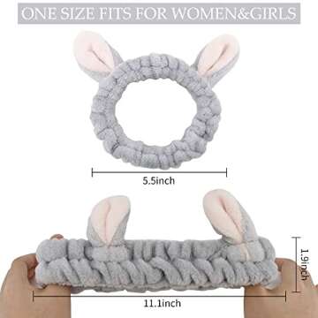 AHONEY Cute Animals Ears Headbands for Skincare Fun