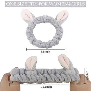 AHONEY Cute Animals Ears Headbands for Skincare Fun
