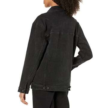 Andrea Oversized Denim Jacket in Faded Carbon