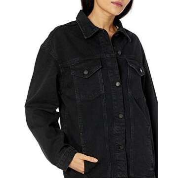 Andrea Oversized Denim Jacket in Faded Carbon