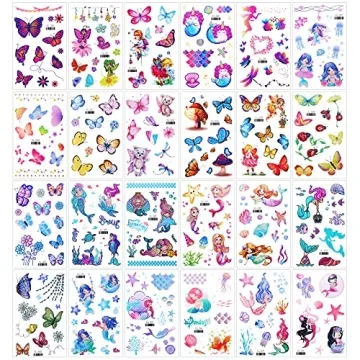 Konsait Glitter Temporary Tattoos - Cute & Colorful Fun!