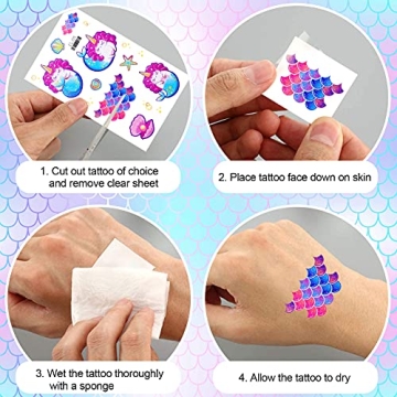 Konsait Glitter Temporary Tattoos - Cute & Colorful Fun!