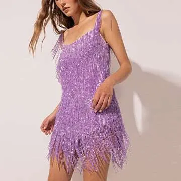 Rehearsal Dinner Dress for Bride, Cute Dresses White Summer Women Plus Size Dresses Women's Solid Color Sleeveless Sling Tassel Style Dress Dresses Knee Length Off The Shoulder (M, Purple)