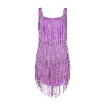 Rehearsal Dinner Dress for Bride, Cute Dresses White Summer Women Plus Size Dresses Women's Solid Color Sleeveless Sling Tassel Style Dress Dresses Knee Length Off The Shoulder (M, Purple)