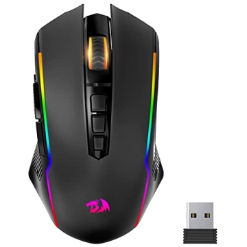 Redragon Gaming Mouse, Wireless Mouse Gaming with 8000 DPI, PC Gaming Mice with Fire Button, RGB Bac...