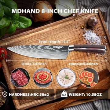 MDHAND 8" Japanese Chef Knife - Perfect Kitchen Companion
