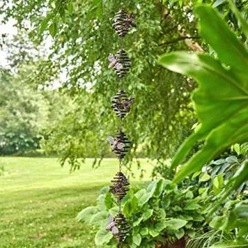 Zaer Ltd. Ornate Hanging Rain Chains (Bronze Finish, Honeycomb)