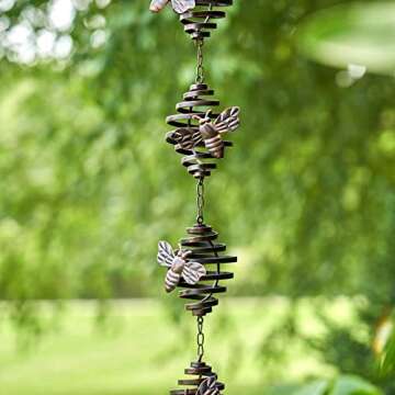 Zaer Ltd. Ornate Hanging Rain Chains (Bronze Finish, Honeycomb)