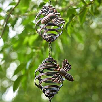 Zaer Ltd. Ornate Hanging Rain Chains (Bronze Finish, Honeycomb)