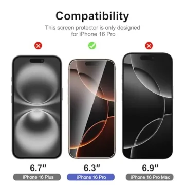 NEW'C 3 Pack Designed for iPhone 17, 17 Pro, iPhone 16 Pro Screen Protector (6.3 inches), Enhanced T...