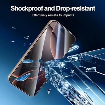 NEW'C 3-Pack Tempered Glass Screen Protectors for iPhone 17/16 Pro