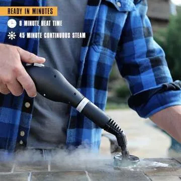 McCulloch MC1275 Heavy-Duty Steam Cleaner with 18 Accessories, Extra-Long Power Cord, Chemical-Free Pressurized Cleaning for Most Floors, Counters, Appliances, Windows, Autos, and More, Yellow/Grey