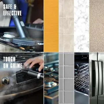 McCulloch MC1275 Heavy-Duty Steam Cleaner with 18 Accessories, Extra-Long Power Cord, Chemical-Free Pressurized Cleaning for Most Floors, Counters, Appliances, Windows, Autos, and More, Yellow/Grey