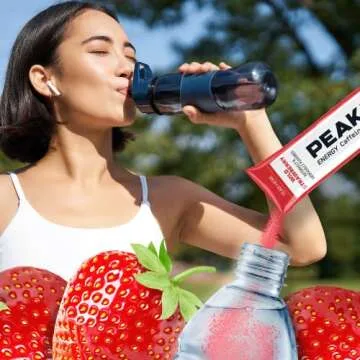PeakH20 Electrolytes Powder Hydration Packets | Strawberry | Sugar Free Water Flavor Packets for Workout Recovery