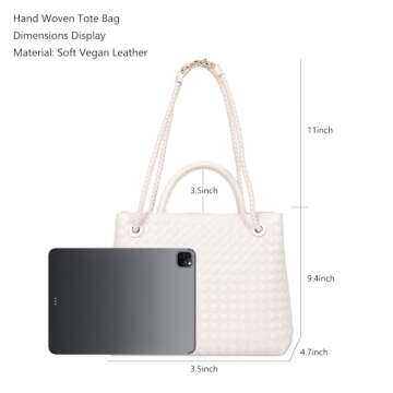 Trendy Vegan Leather Woven Tote Bag for Women