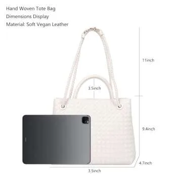 Trendy Vegan Leather Woven Tote Bag for Women