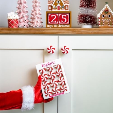 Knobēz Peppermint Decorative Knob Covers - 12 Pack - Easy to Install