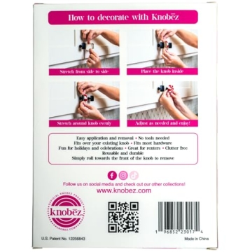 Knobēz Peppermint Decorative Knob Covers - 12 Pack - Easy to Install