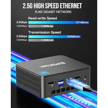 GMKtec Mini PC Intel N150 Windows 11 Pro (3.6GHz) 16GB DDR4 1TB PCIe M.2 NVMe SSD, Desktop Computer 4K Dual HDMI Display/4x USB3.2/WiFi 6/BT5.2/RJ45 Ethernet Nucbox G3 Plus