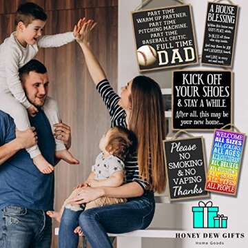 Honey Dew Gifts Dog Sign, A Spoiled Bulldog Lives Here 5 inch by 10 inch Hanging Wood Sign Home Decor, Wall Art, Bulldog Gifts, 75488