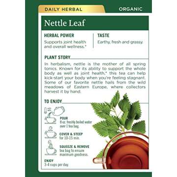 Organic Nettle Leaf Tea for Joint Health Support and Wellness