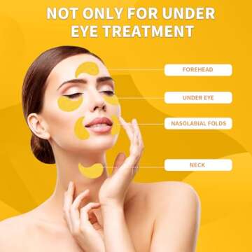 Qyiywim Under Eye Patches 70PCS, 24K Gold Eye Patches for Puffy Eyes Treatment, Under Eye Masks for Dark Circles and Puffiness, Non-Irritating Eye Mask Skincare, Eyes Bags Treatment, Eye Gel Pads