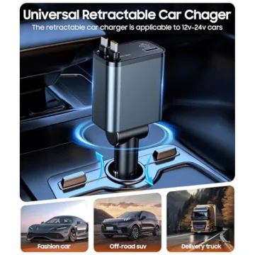 Temdan 69W Retractable Car Charger for Every Driver