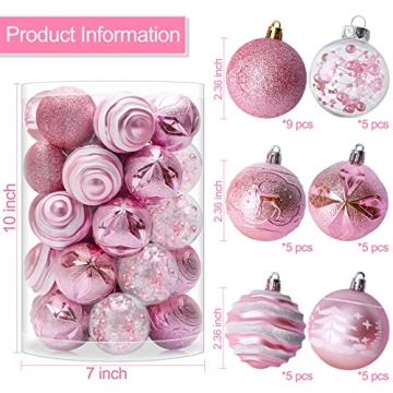 VAINECHAY Christmas Tree Ornaments Set of 34 Stylish Balls