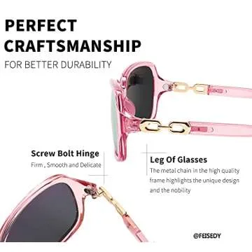 FEISEDY Vintage Womens Polarized Sunglasses UV400 Wrap Around Fashion Shades B2526 (Pink Mirrored, 56)
