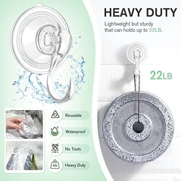 Clear Heavy Duty Suction Cup Wreath Holder for Decoration