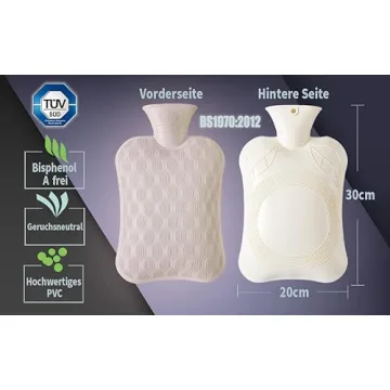 BYXAS Hot Water Bottle with Hand Pocket Cover–2.0L BPA Free PVC Water Bag, Odorless Superior Material, Grey