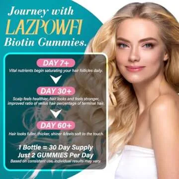 Lazpowfi Biotin Gummies for Hair Skin and Nails - Vegan