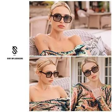 SOJOS Retro Square Polarized Sunglasses for Women Men Classic Trendy Sunnies SJ2226, Brown/Brown
