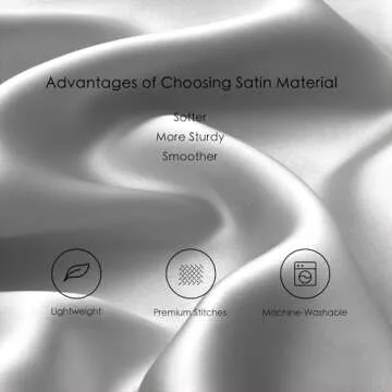 Love's cabin Satin Pillowcase for Hair and Skin (Light Grey, 20x40 inches) Similar to Silk Pillow Cases, King Size Pillow Cases Set of 2 - Satin Cooling Pillow Covers with Envelope Closure