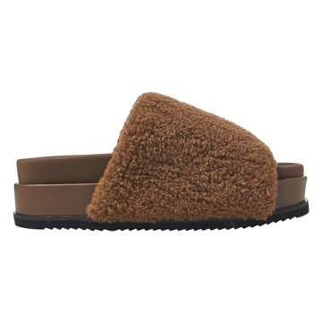 ROAM FUZZY PLATFORM FAUX SHEARLING SANDAL