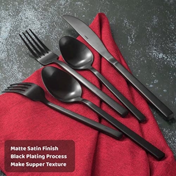 Alata Cube Black 20-Piece Stainless Steel Flatware Set