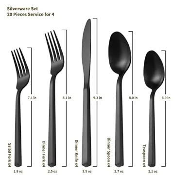 Alata Cube Black 20-Piece Stainless Steel Flatware Set