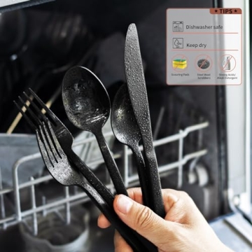 Alata Cube Black 20-Piece Stainless Steel Flatware Set