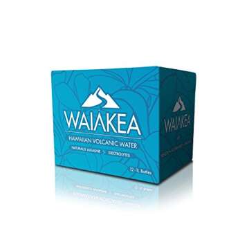 Waiākea - Hawaiian Volcanic Water - Naturally Alkaline Water - pH Range 7.6 to 8.2 - All Natural Minerals & Electrolytes - 100% Recycled Water Bottles - Bottled Water 24 Pack - 16.9 Fl Oz, 500 mL