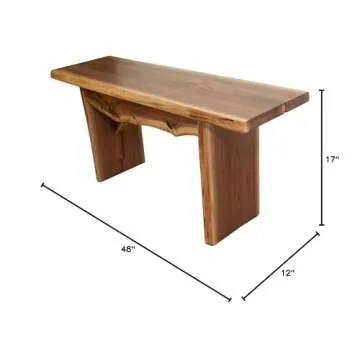Live Edge Wooden Bench - Rustic Walnut Furniture