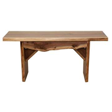 Live Edge Wooden Bench - Rustic Walnut Furniture