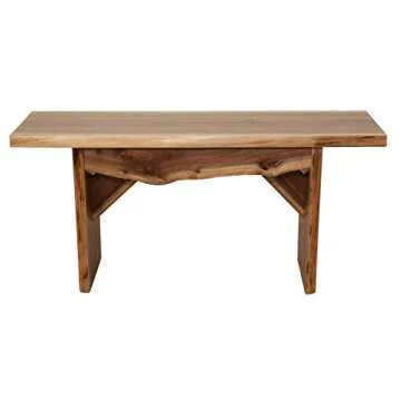 Live Edge Wooden Bench - Rustic Walnut Furniture