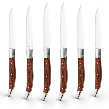 Uniharpa Laguiole Steak Knives Stainless Steel Set for Elegant Dining