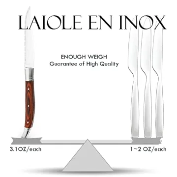 Uniharpa Laguiole Steak Knives Set for 6 in Gift Box