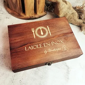 Uniharpa Laguiole Steak Knives Set for 6 in Gift Box