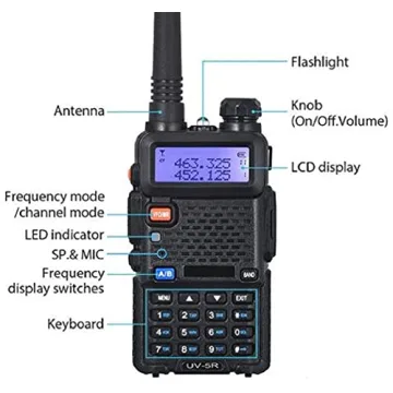 Baofeng UV-5R Dual Band Walkie Talkie 1800mAh Battery