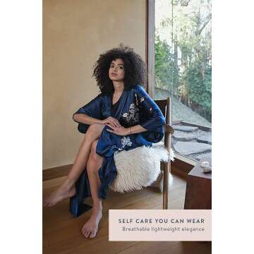 Elegant Women's Silk Kimono Robe - Handpainted Design