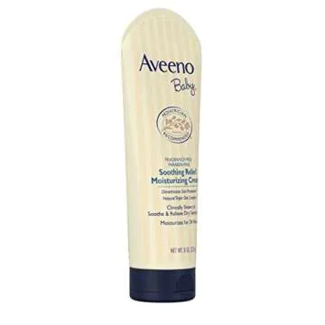 Aveeno Baby Soothing Relief Moisturizing Cream with Natural Oat Complex & Dimethicone, Hypoallergenic Baby Cream to Soothe & Relieve Dry, Sensitive Skin, Fragrance- & Paraben-Free, 8 oz