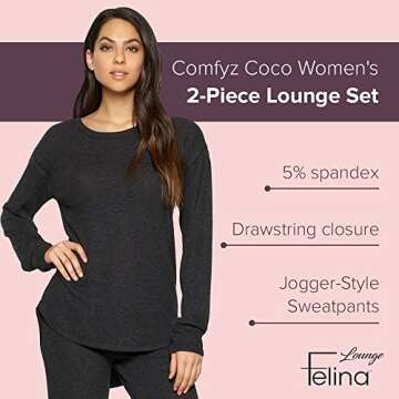 Felina | Comfyz Coco 2 Piece Lounge Set | Loungewear | Sleepwear (Sage/Taupe, Medium)