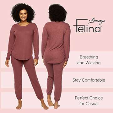 Felina | Comfyz Coco 2 Piece Lounge Set | Loungewear | Sleepwear (Sage/Taupe, Medium)